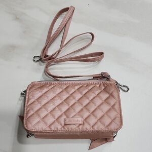 Vera Bradley Pink Quilted Crossbody Bag EUC